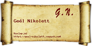 Geél Nikolett névjegykártya